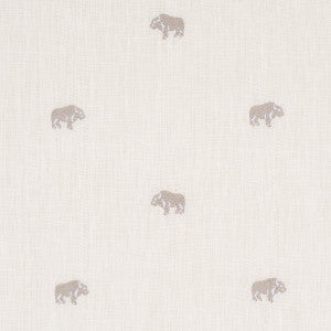 Schumacher Fabric Buffalo Embroidered Linen Ivory 180451