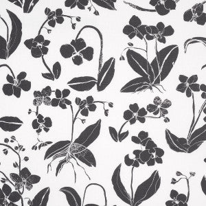 Schumacher Fabric Orchids Have Dreams Soft Black 180510