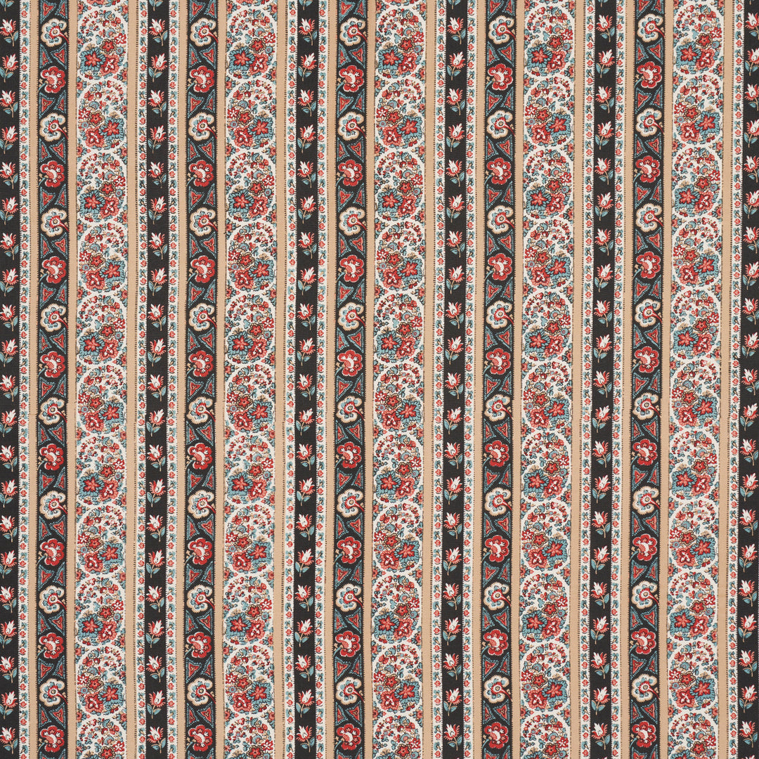 Schumacher Fabric Ines Paisley - Rouge & Noir