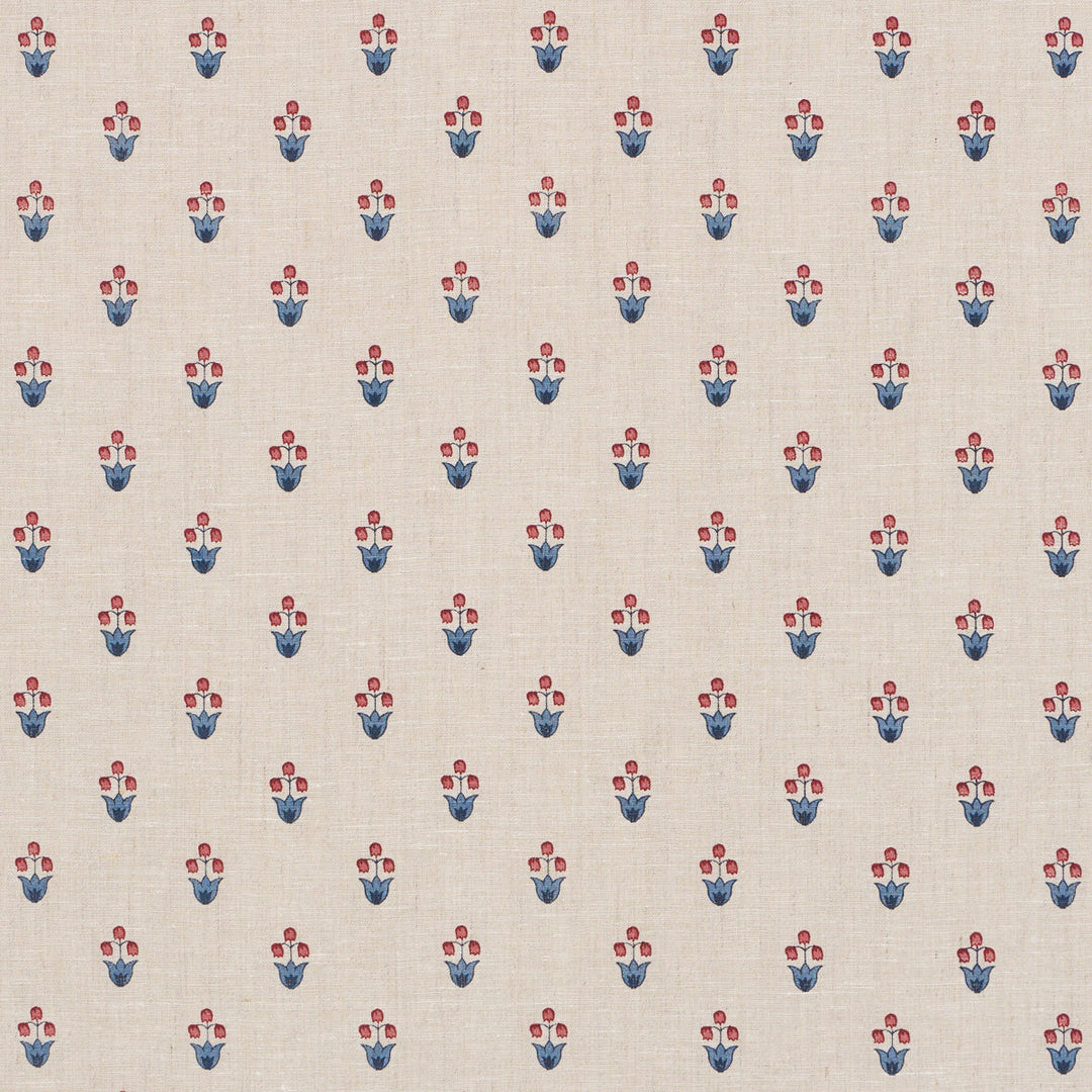 Schumacher Fabric Moira Hand Print - Cerise & Ink