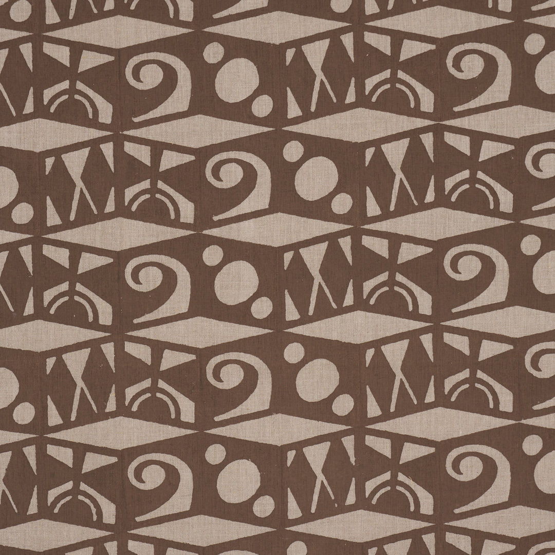 Schumacher Fabric Tarot Hand Block - Brown