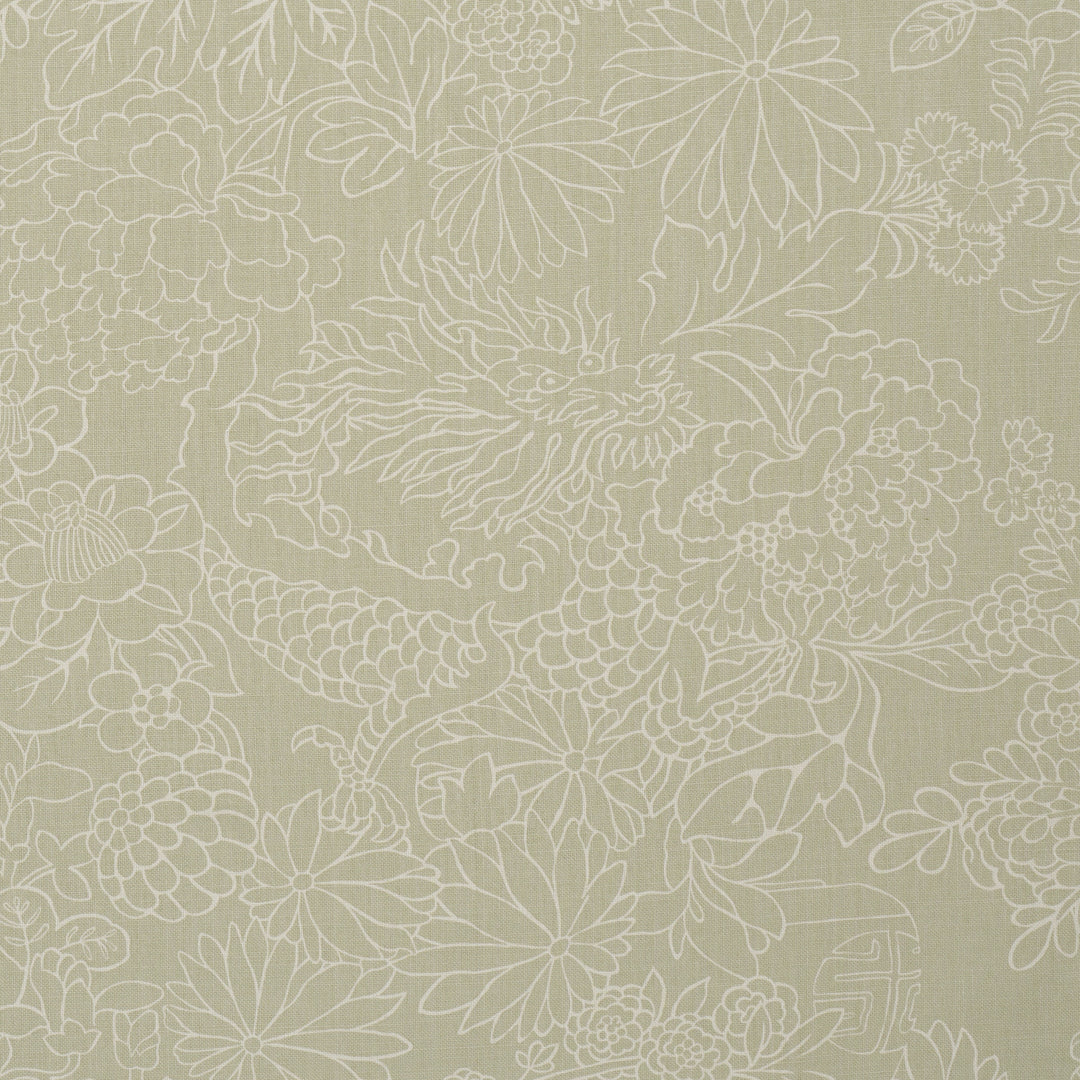 Schumacher Fabric Chiang Mai Dragon Silhouette - Almond Dust