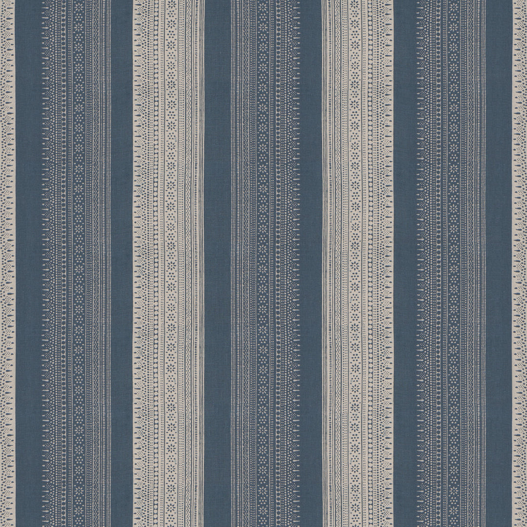 Schumacher Fabric Calista Block-Print - Indigo