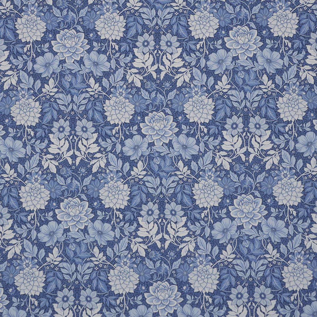 Schumacher Fabric Dahlia Garden - Blue And White