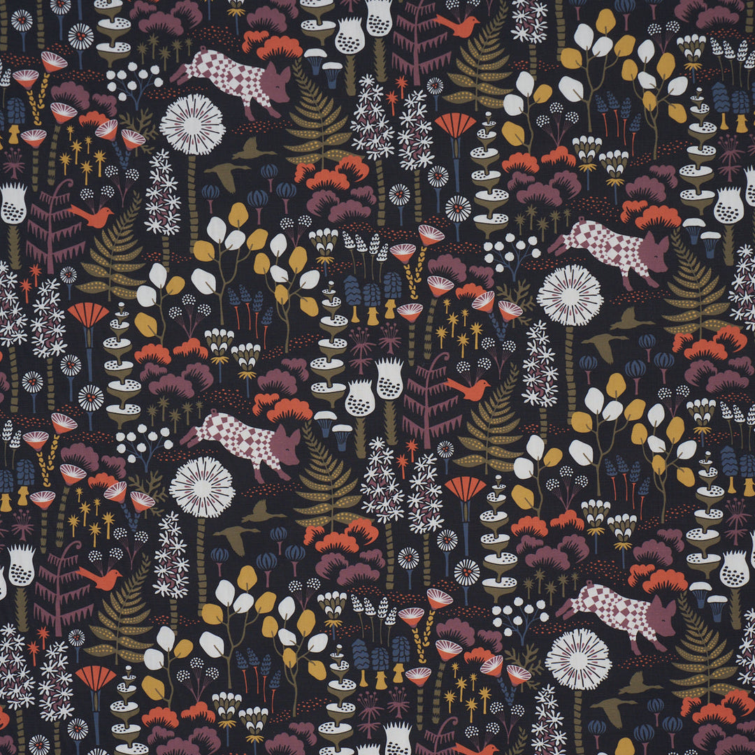 Schumacher Fabric Hoppmosse - Midnight