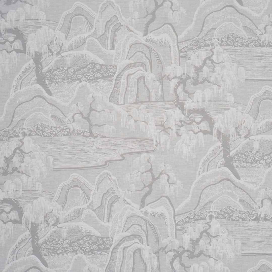 Schumacher Fabric Indigo Garden - Grey