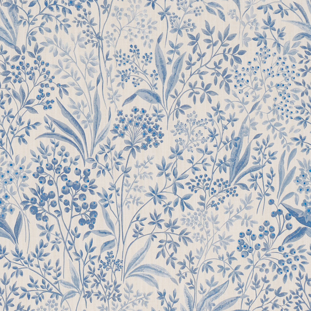Schumacher Fabric Nocturne - Blue And White