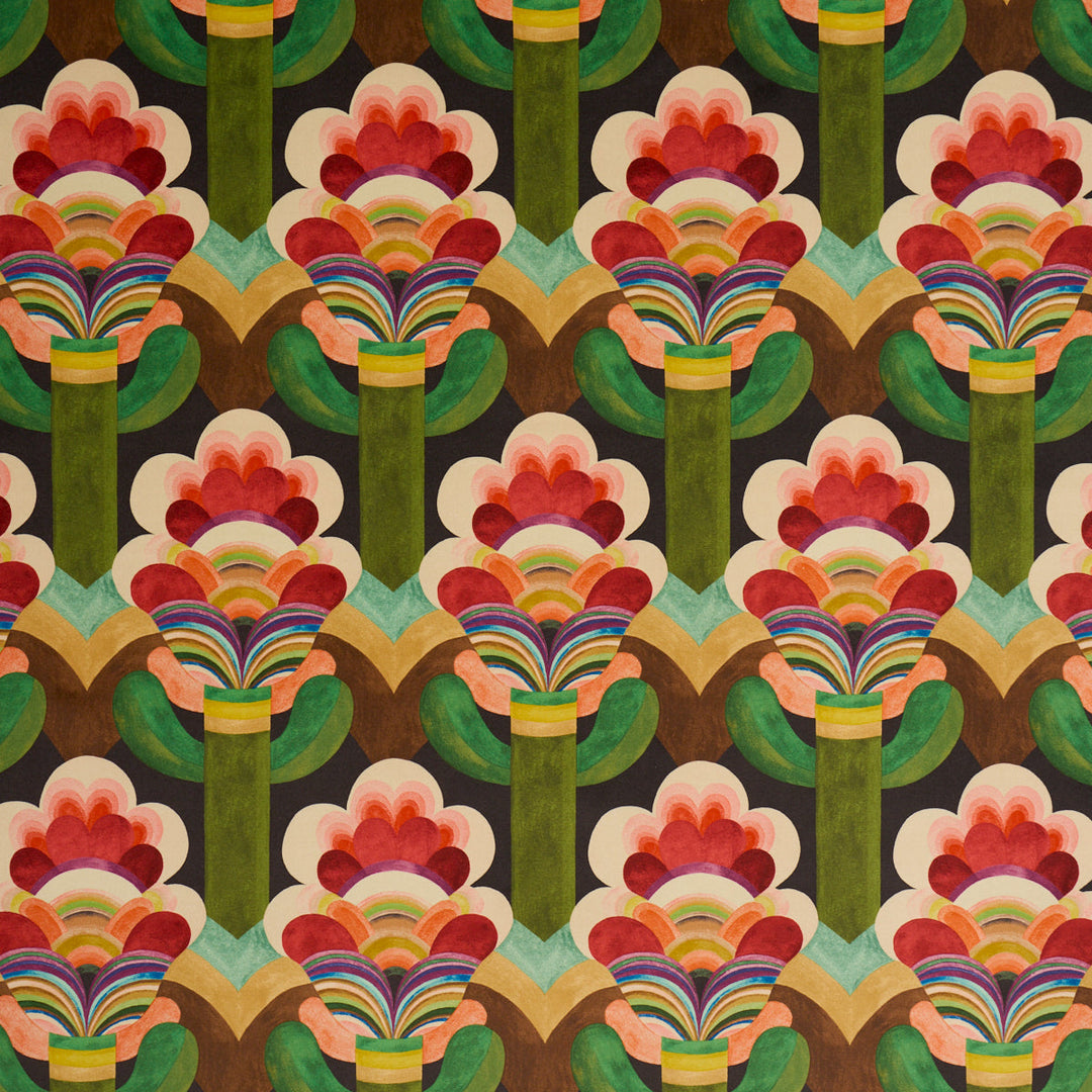 Schumacher Fabric Fleur Indienne Velvet - Cinnabar