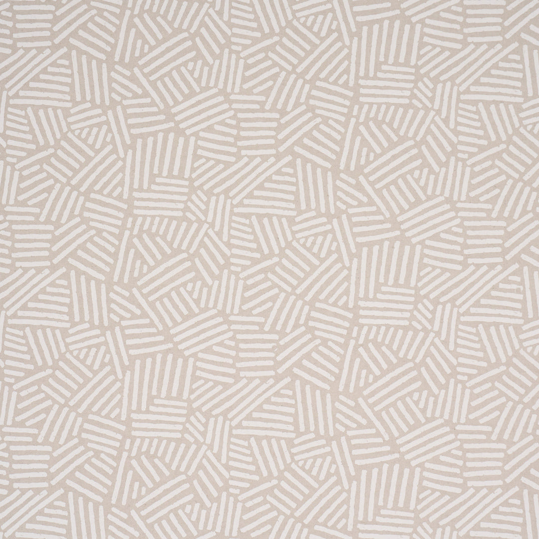 Schumacher Fabric Hatchmark Hand-Print - Natural