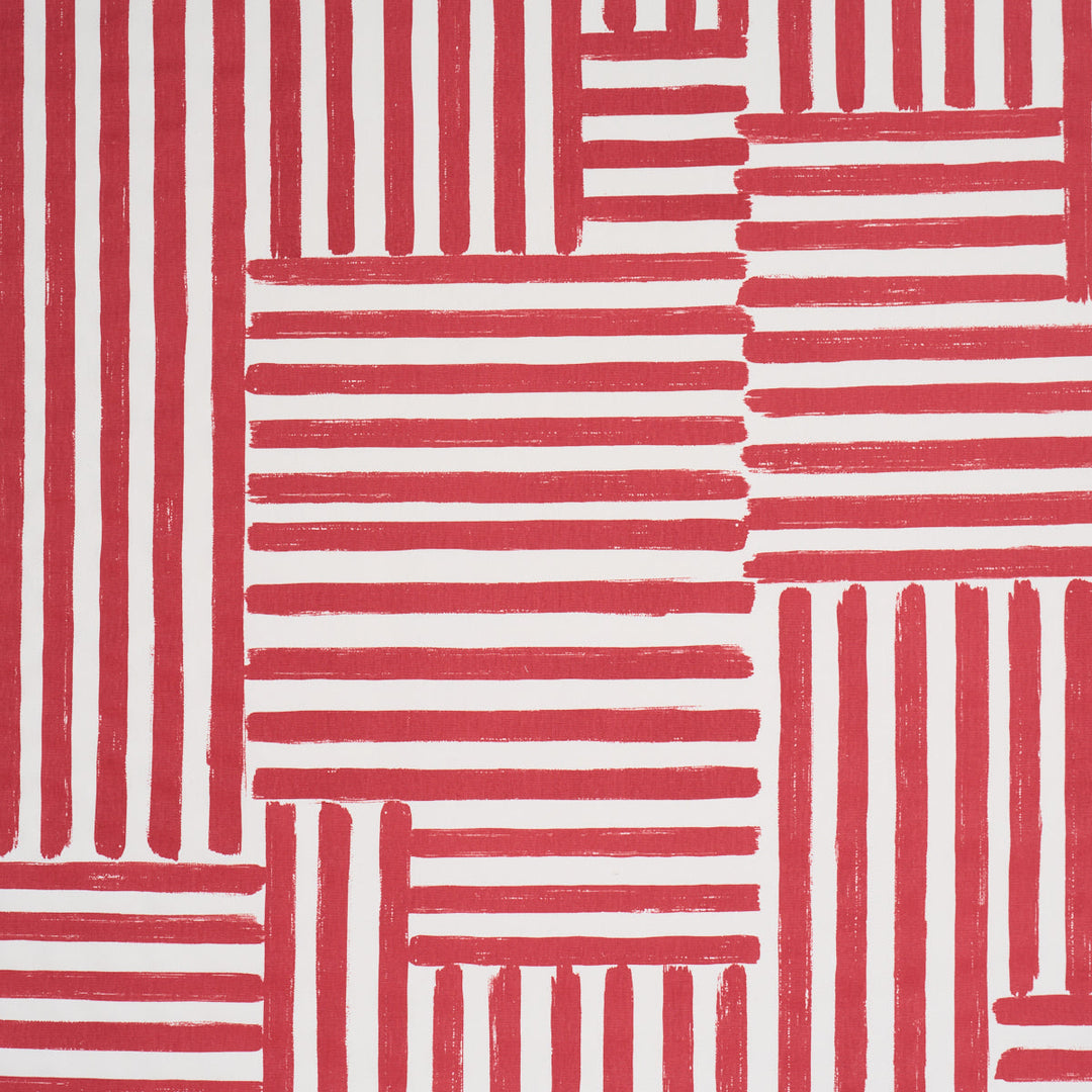 Schumacher Fabric Parson'S Stripe Hand Print - Red