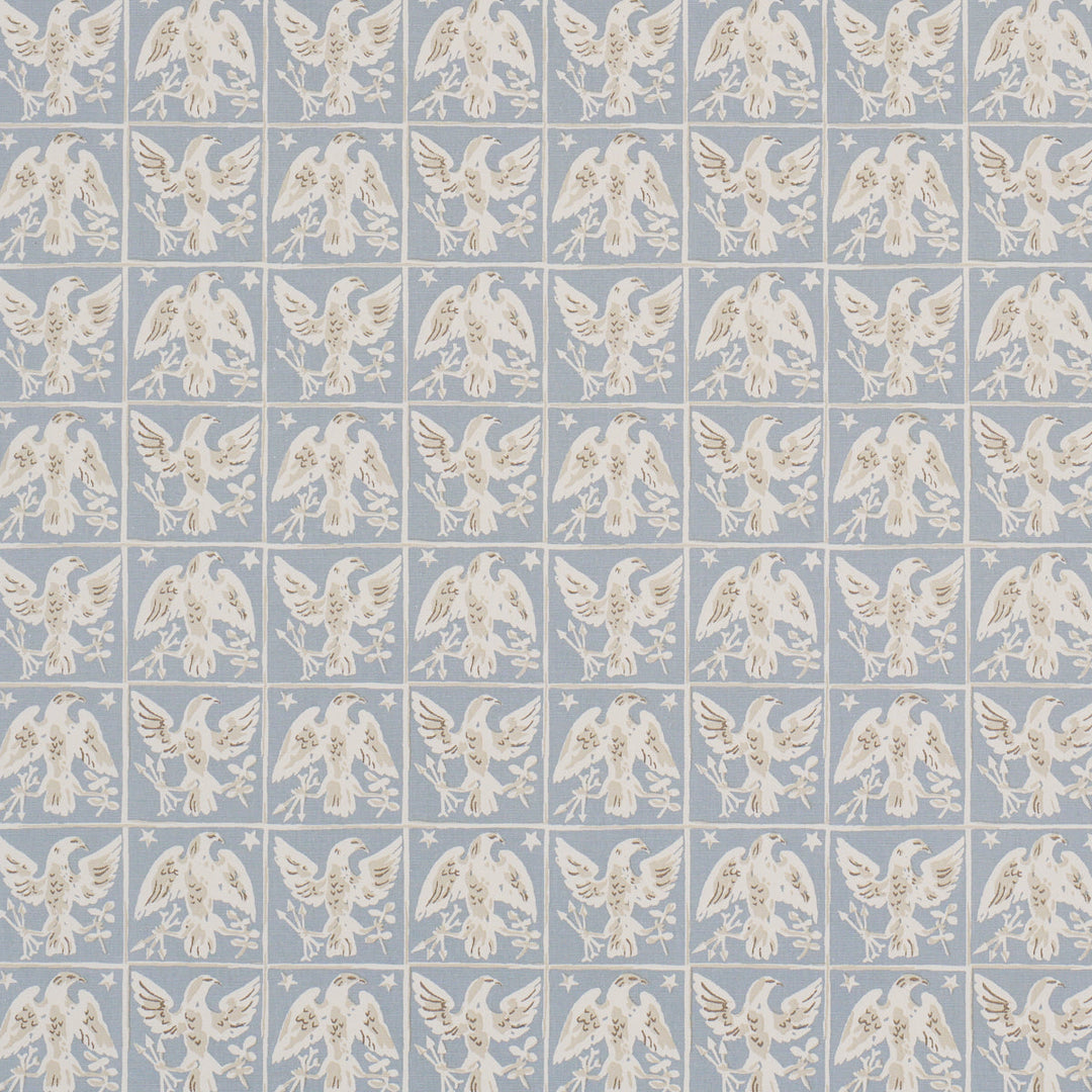 Schumacher Fabric Barton'S Eagle Hand Print - Blue