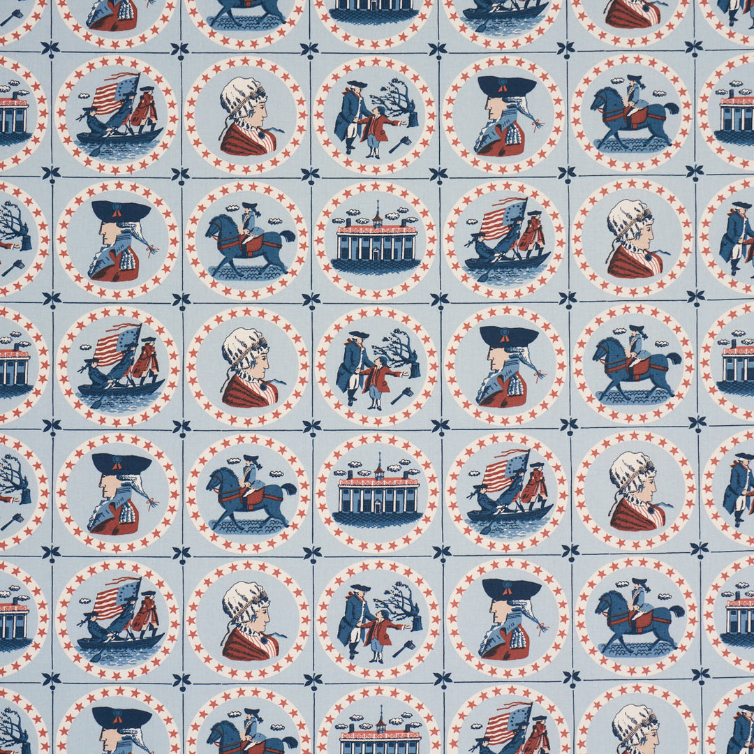 Schumacher Fabric George Washington - Sky
