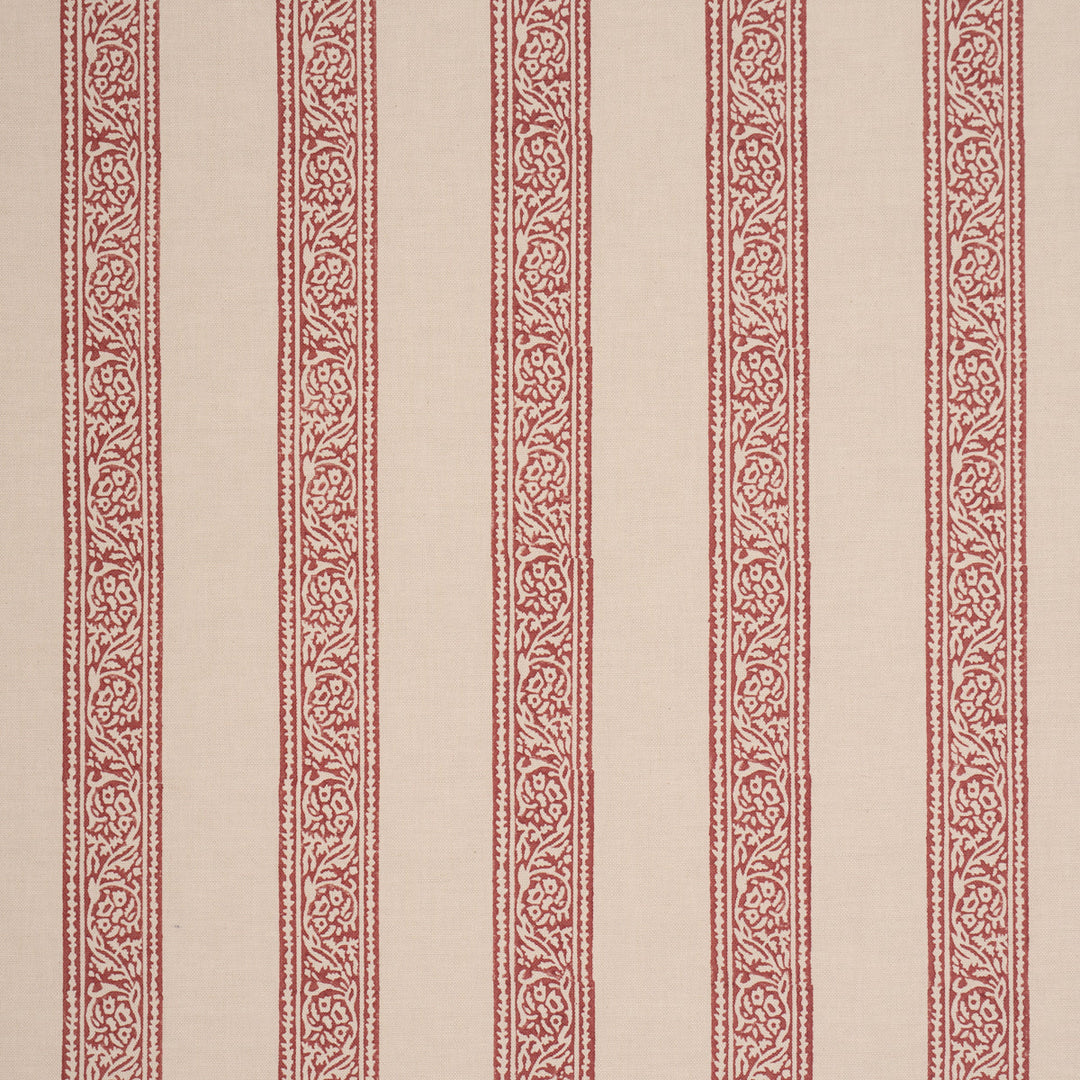 Schumacher Fabric Mahdavi Stripe Hand-Block Print - Red