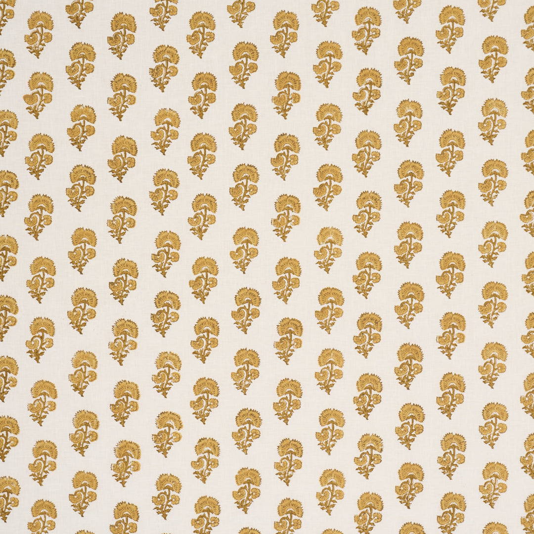 Schumacher Fabric Kaasni Hand-Block Print - Yellow