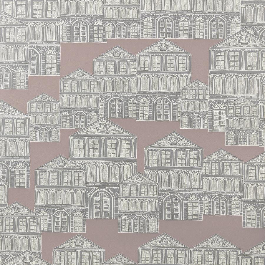 Maison (Wp) # 02 Rose by 1838 Wallcoverings Designer Wallpaper Elodie HALF DROP PASTE THE WALL UNITED KINGDOM V-21" 20.5"X11YD - Swanky Fabrics -