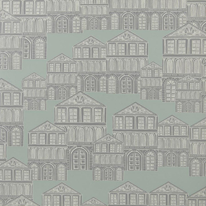 Maison (Wp) # 03 Neo Mint by 1838 Wallcoverings Designer Wallpaper Elodie HALF DROP PASTE THE WALL UNITED KINGDOM V-21" 20.5"X11YD - Swanky Fabrics -