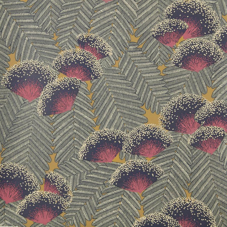 Clarice (Wp) # 03 Jet by 1838 Wallcoverings Designer Wallpaper Elodie HALF DROP PASTE THE WALL UNITED KINGDOM V-25.5" 20.5"X11YD - Swanky Fabrics -