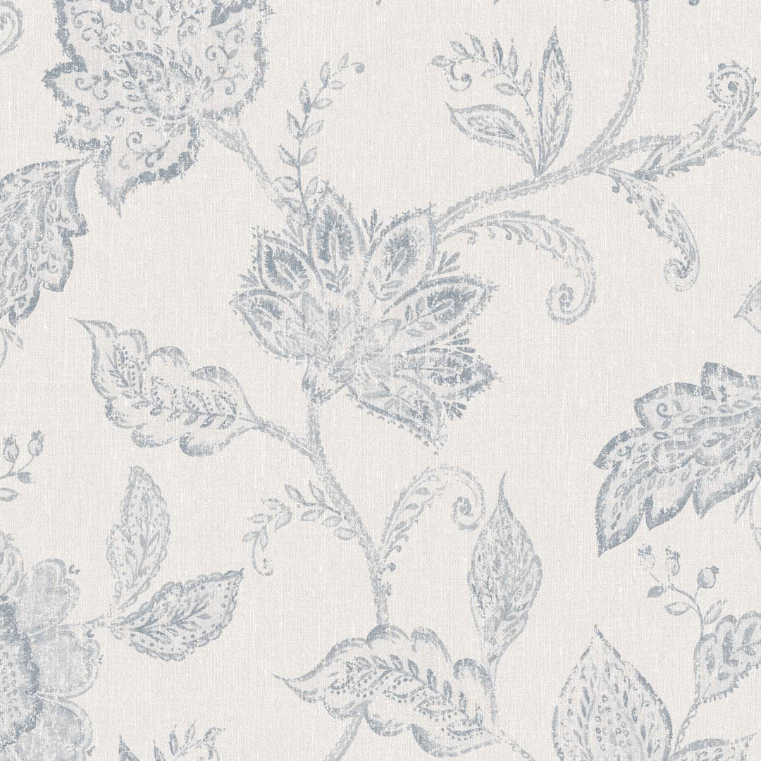 Schumacher Wallcovering Indigo Bloom - Blue