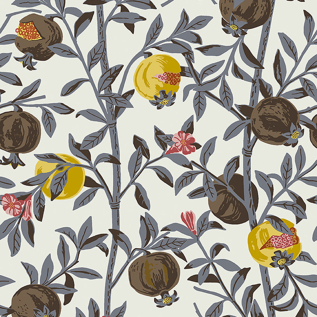 Schumacher Wallcovering Granatapple - Slate And Ochre