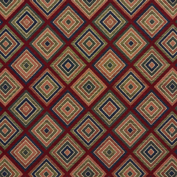 1965 Merlot Diamond by Charlotte Designer Fabric Tapestry Classics 70% Polyester, 30% Cotton Asia Exceeds 45,000 Wyzenbeek Rubs (Heavy Duty) Horizontal: 7.5" x Vertical: 7.5" 54 Inches - Swanky Fabrics -