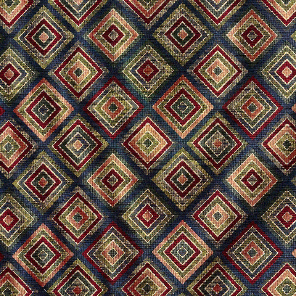 1967 Navy Diamond by Charlotte Designer Fabric Tapestry Classics 70% Polyester, 30% Cotton Asia Exceeds 45,000 Wyzenbeek Rubs (Heavy Duty) </p><p>Repeat: Horizontal: 7.5" x Vertical: 7.5" 54 Inches - Swanky Fabrics -