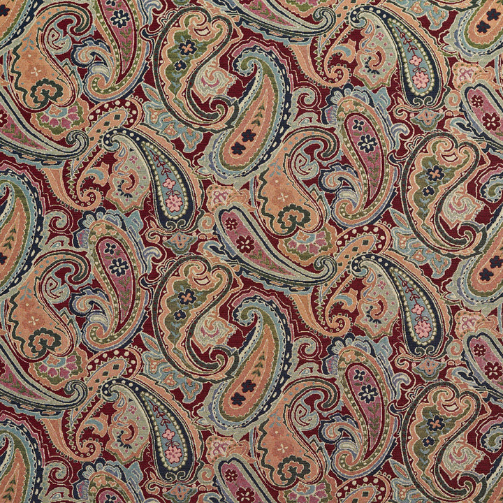 1969 Merlot Paisley by Charlotte Designer Fabric Tapestry Classics 70% Polyester, 30% Cotton Asia Exceeds 45,000 Wyzenbeek Rubs (Heavy Duty) </p><p>Repeat: Horizontal: 28.5" x Vertical: 15.25" 54 Inches - Swanky Fabrics -