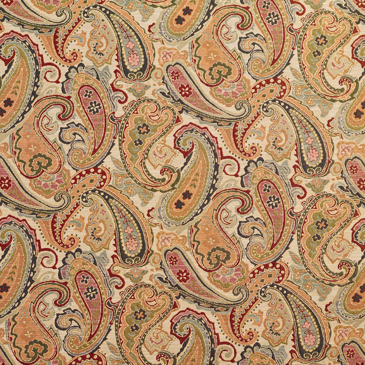 1972 Ecru Paisley by Charlotte Designer Fabric Tapestry Classics 70% Polyester, 30% Cotton Asia Exceeds 45,000 Wyzenbeek Rubs (Heavy Duty) Horizontal: 28.5" x Vertical: 15.25" 54 Inches - Swanky Fabrics -