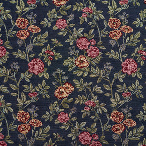 Charlotte Fabric 1979 Navy Bouquet