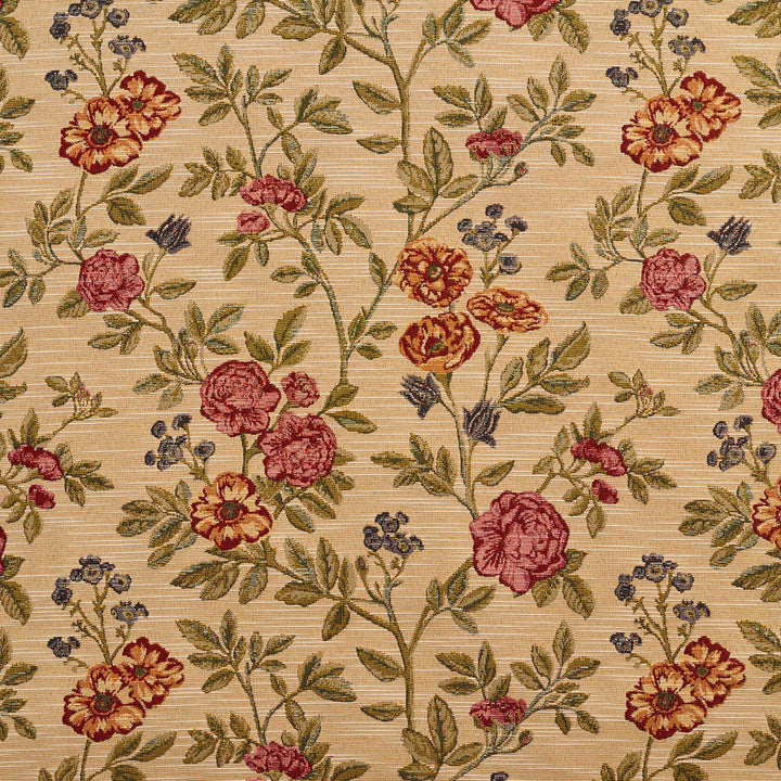 1980 Ecru Bouquet by Charlotte Designer Fabric Tapestry Classics 70% Polyester, 30% Cotton Asia Exceeds 45,000 Wyzenbeek Rubs (Heavy Duty) </p><p>Repeat: Horizontal: 14.5" x Vertical: 14.5" 54 Inches - Swanky Fabrics -