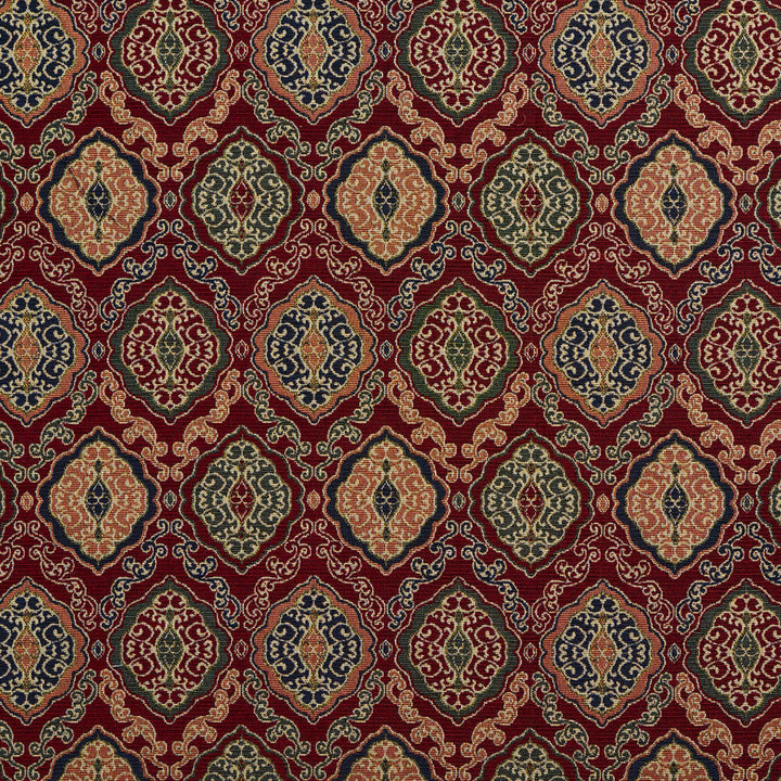 1981 Merlot Heirloom by Charlotte Designer Fabric Tapestry Classics 70% Polyester, 30% Cotton Asia Exceeds 45,000 Wyzenbeek Rubs (Heavy Duty) </p><p>Repeat: Horizontal: 14.5" x Vertical: 7.5" 54 Inches - Swanky Fabrics -