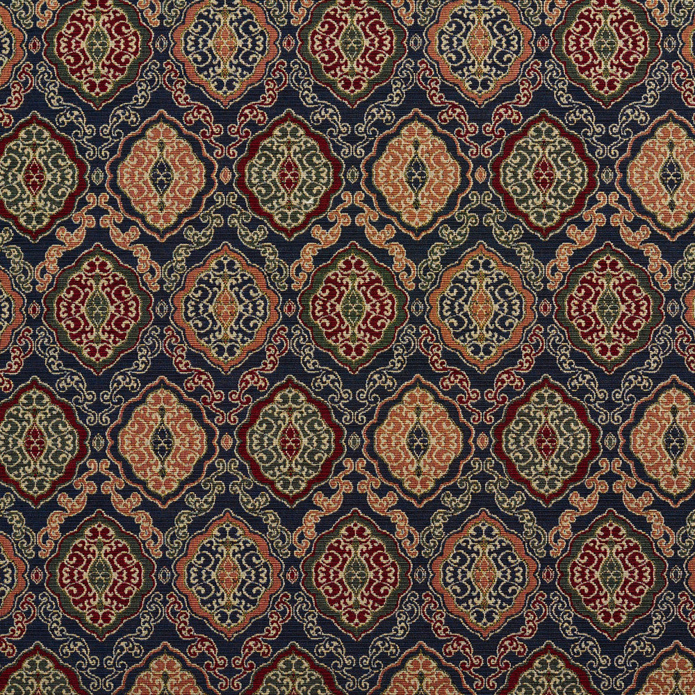 1983 Navy Heirloom by Charlotte Designer Fabric Tapestry Classics 70% Polyester, 30% Cotton Asia Exceeds 45,000 Wyzenbeek Rubs (Heavy Duty) </p><p>Repeat: Horizontal: 14.5" x Vertical: 7.5" 54 Inches - Swanky Fabrics -