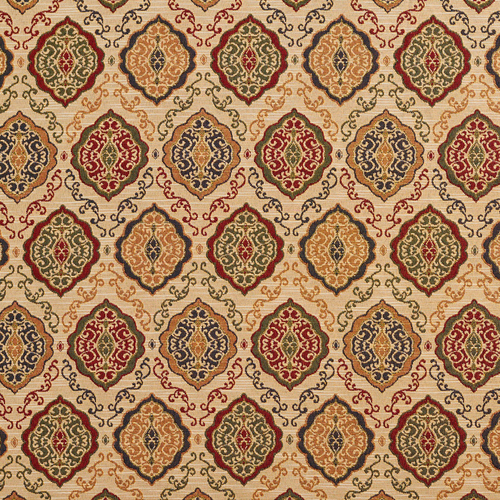 1984 Ecru Heirloom by Charlotte Designer Fabric Tapestry Classics 70% Polyester, 30% Cotton Asia Exceeds 45,000 Wyzenbeek Rubs (Heavy Duty) Horizontal: 14.5" x Vertical: 7.5" 54 Inches - Swanky Fabrics -