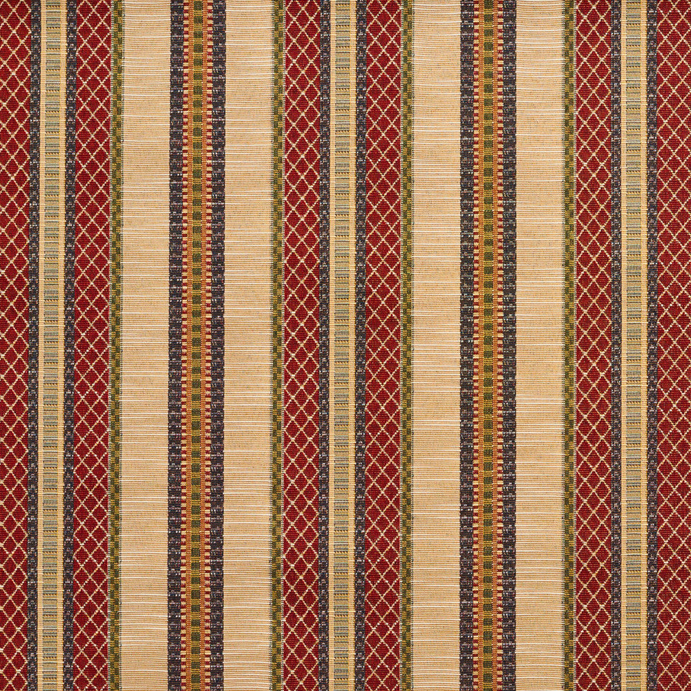 1988 Ecru Stripe by Charlotte Designer Fabric Tapestry Classics 70% Polyester, 30% Cotton Asia Exceeds 45,000 Wyzenbeek Rubs (Heavy Duty) </p><p>Repeat: Horizontal: 7.25" 54 Inches - Swanky Fabrics -