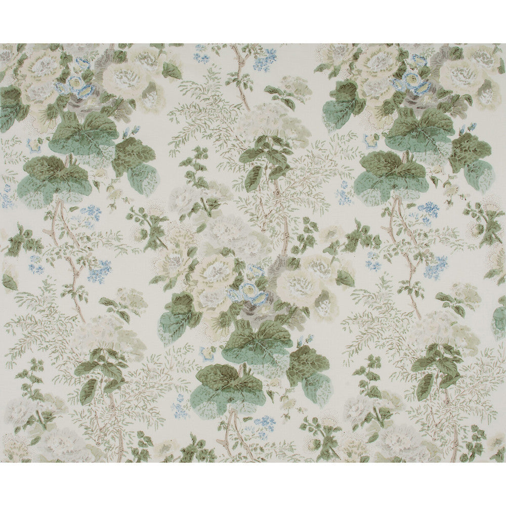 Hollyhock Hdb Grey/Sage by Lee Jofa Designer Fabric COTTON - 100% Thailand Horizontal: 33 and Vertical: 40 49 - Swanky Fabrics -