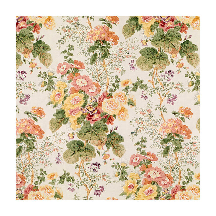 Hollyhock Hdb Red/Green by Lee Jofa Designer Fabric COTTON - 100% Thailand Horizontal: 33 and Vertical: 40 49 - Swanky Fabrics -