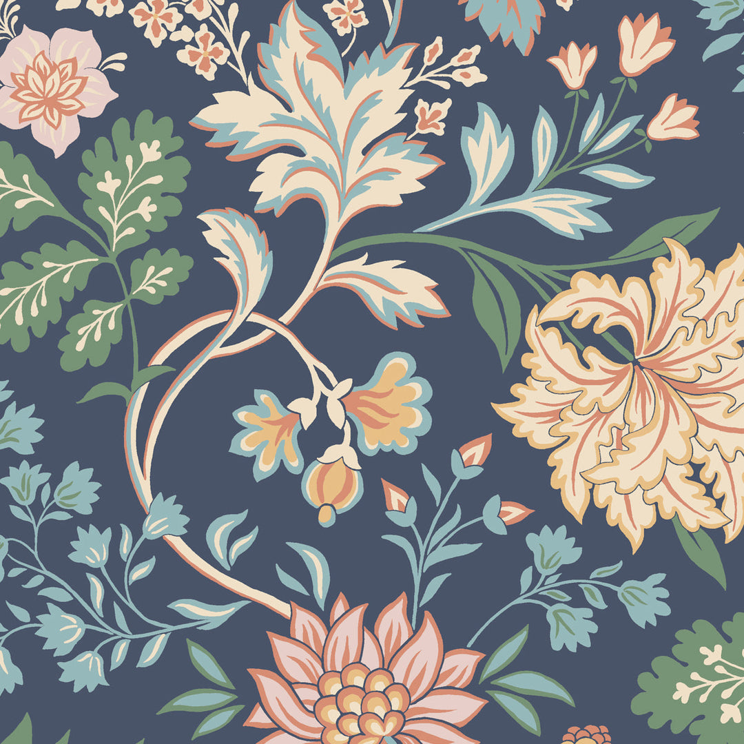 Schumacher Wallcovering Alicia - Navy