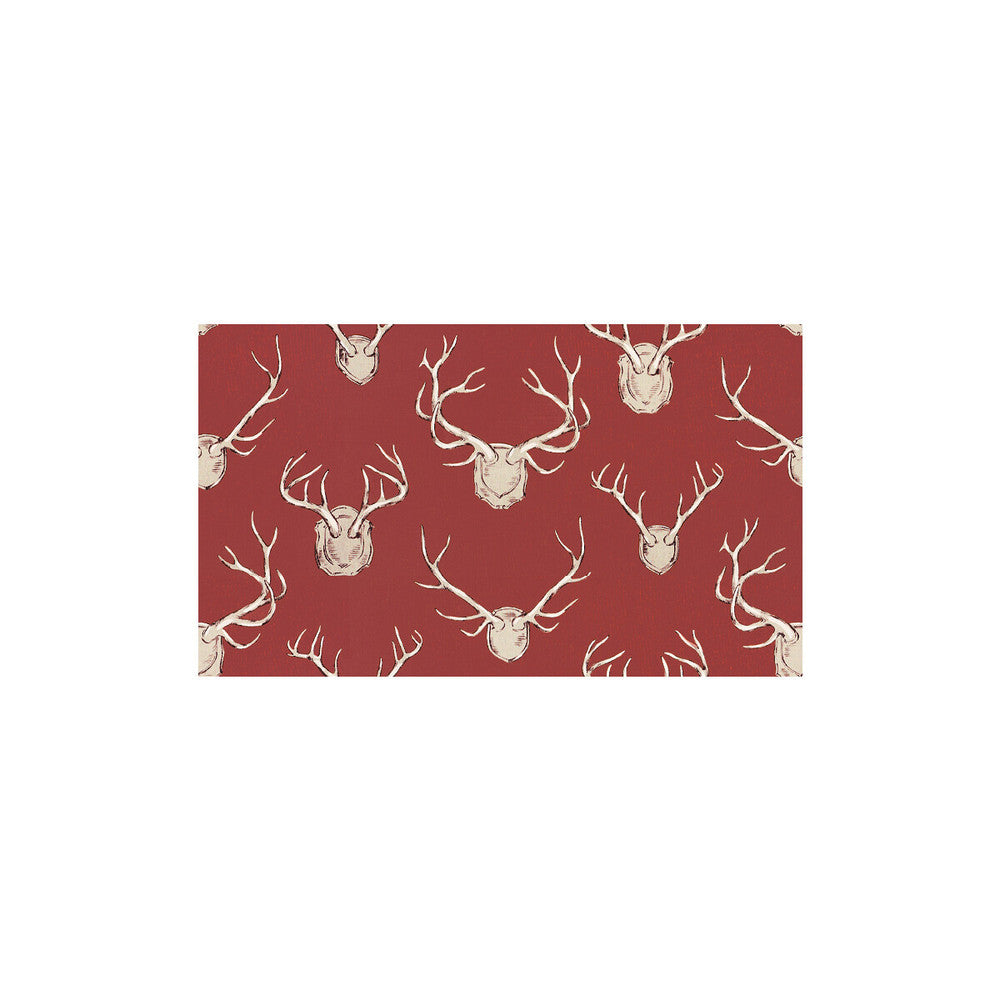 Antlers Red by Lee Jofa Designer Fabric ERIC COHLER LODGE LINEN - 59%;COTTON - 41% Thailand LIGHT Horizontal: 54 and Vertical: 31.5 54 - Swanky Fabrics -