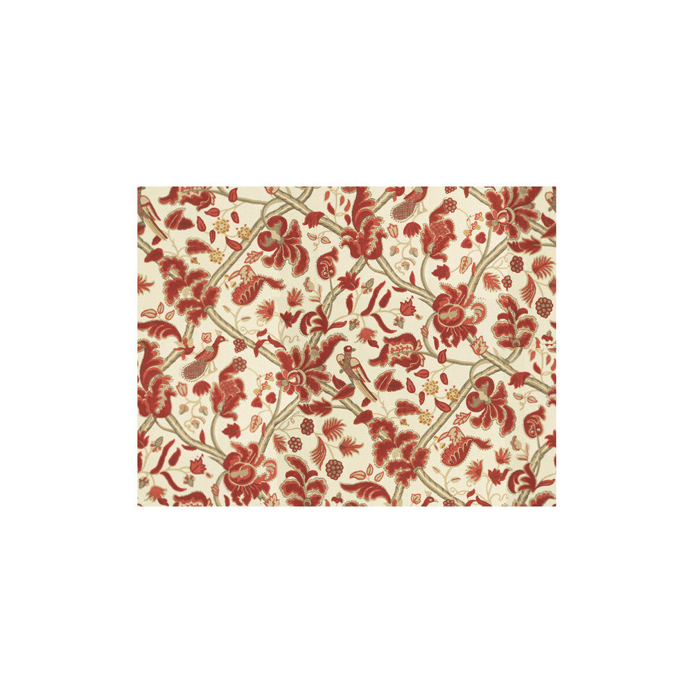 Bloomsbury Red/Gold by Lee Jofa Designer Fabric OSCAR DE LA RENTA LINEN - 100% Thailand Horizontal: 54 and Vertical: 41.75 54 - Swanky Fabrics -