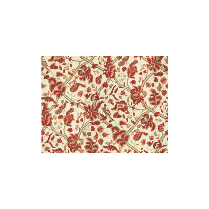 Bloomsbury Red/Gold by Lee Jofa Designer Fabric OSCAR DE LA RENTA LINEN - 100% Thailand Horizontal: 54 and Vertical: 41.75 54 - Swanky Fabrics -