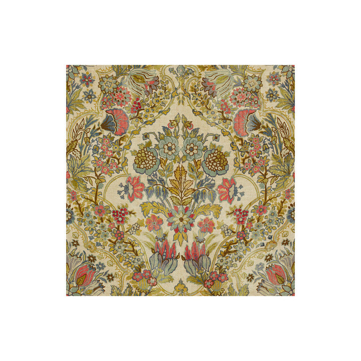 Tetbury Rose/Aqua by Lee Jofa Designer Fabric ROYAL OAK ANNIVERSARY LINEN - 100% Italy - Horizontal: 26.75 and Vertical: 27.5 55 - Swanky Fabrics -