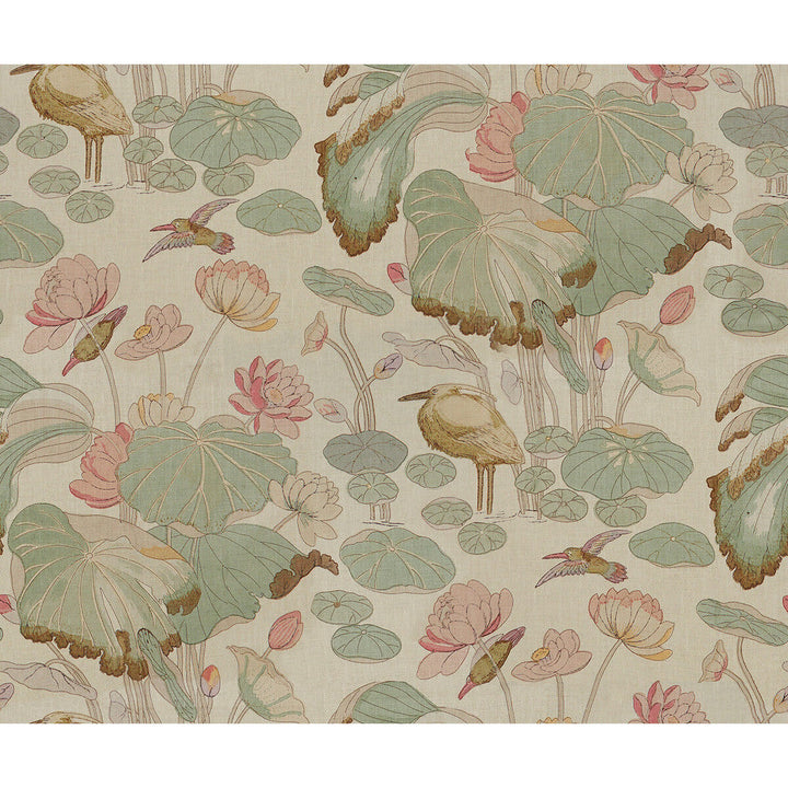 Nympheus Twill Shell/Jade by Lee Jofa Designer Fabric LINEN - 100% Thailand Horizontal: 50 and Vertical: 42 50 - Swanky Fabrics -