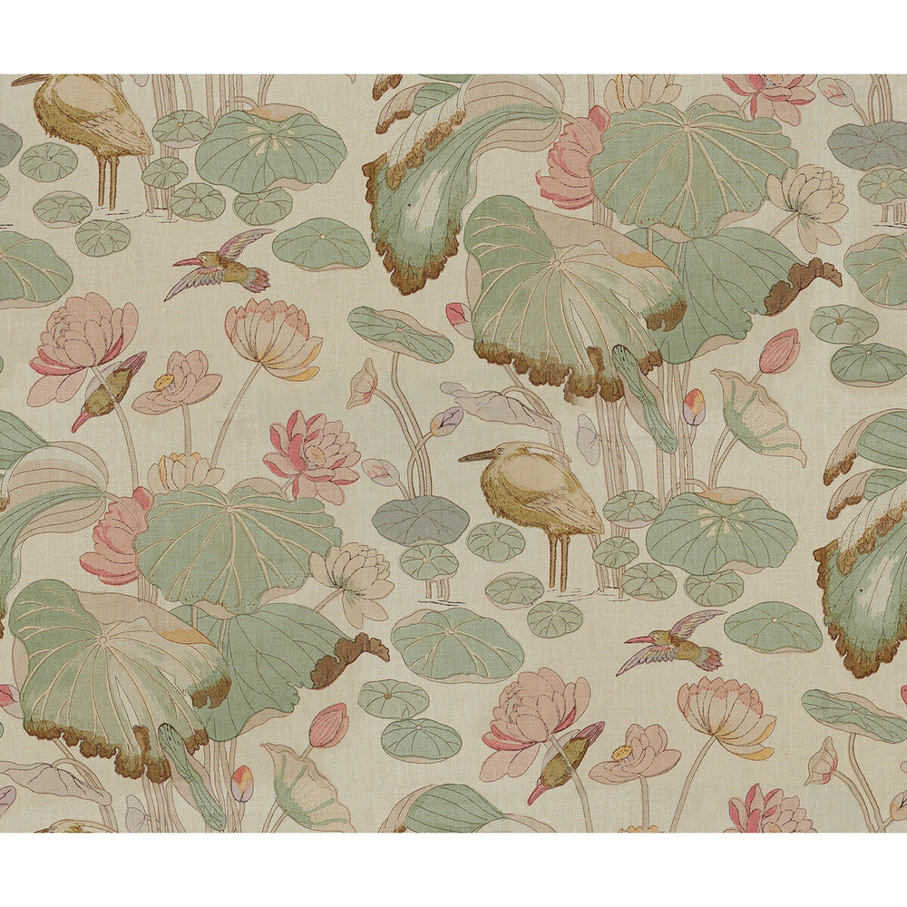 Nympheus Twill Shell/Jade by Lee Jofa Designer Fabric - LINEN - 100% Thailand - Horizontal: 50 and Vertical: 42 50 - Swanky Fabrics -
