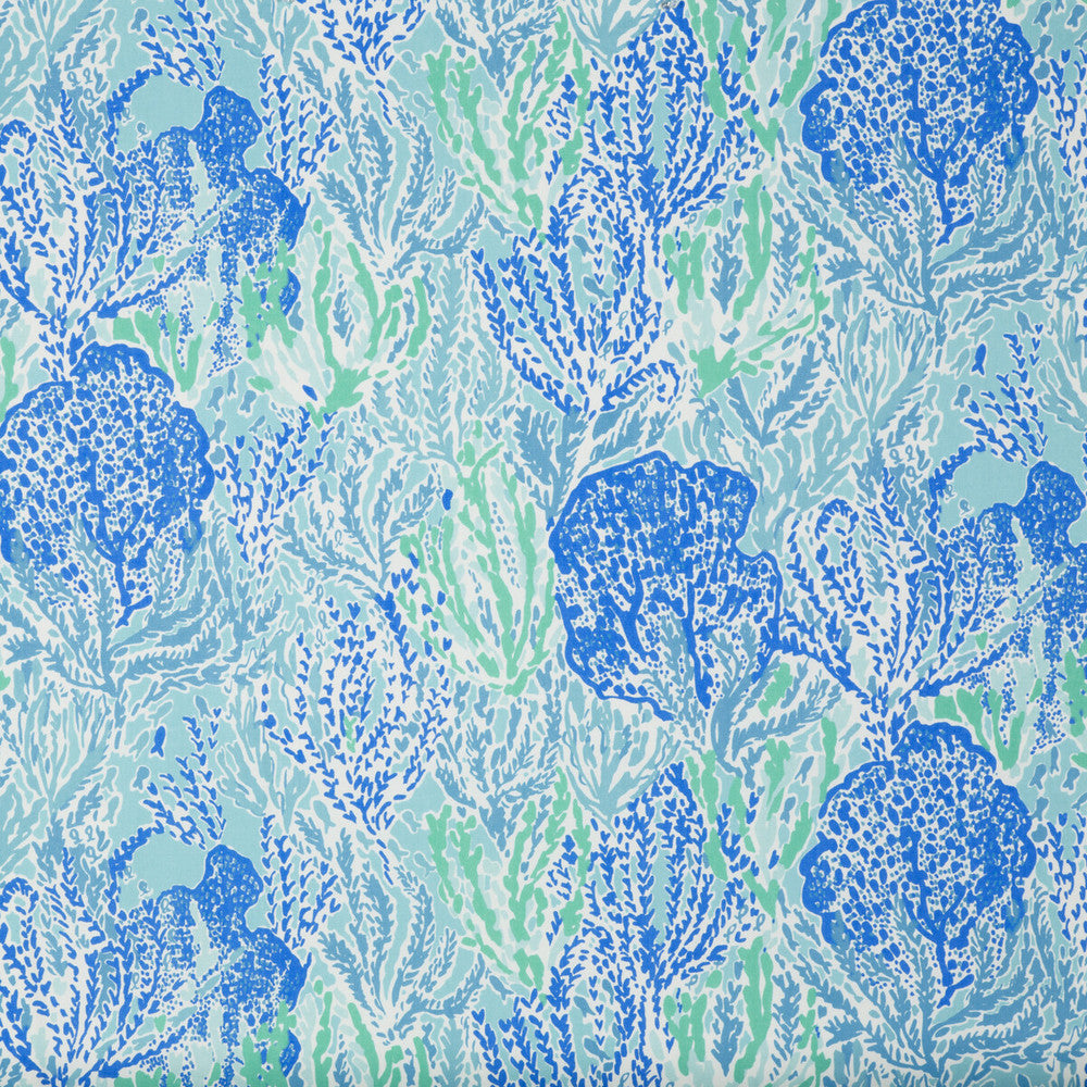 Let'S Cha Cha Shorely Blue by Lee Jofa Designer Fabric LILLY PULITZER II COTTON - 100% United States - Horizontal: 27 and Vertical: 25.25 54 - Swanky Fabrics -