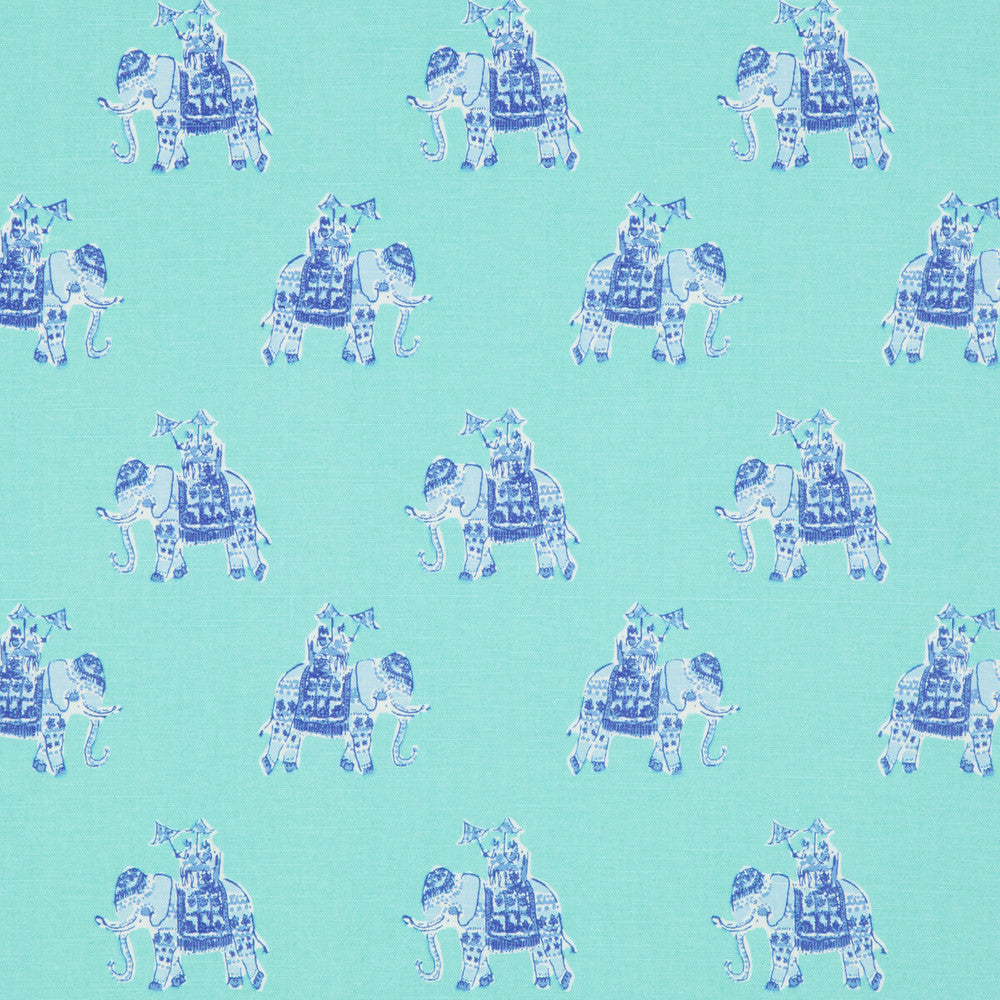 Bazaar Shorely Blue by Lee Jofa Designer Fabric LILLY PULITZER II COTTON - 89%;FLAX - 11% United States Horizontal: 6.75 and Vertical: 9 54 - Swanky Fabrics -