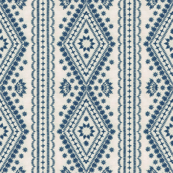 Lucknow Blue by Lee Jofa Designer Fabric OSCAR DE LA RENTA III POLYESTER - 75%;LINEN - 15%;COTTON - 10% India LIGHT Horizontal: 7.25 and Vertical: 7.5 51 - Swanky Fabrics -