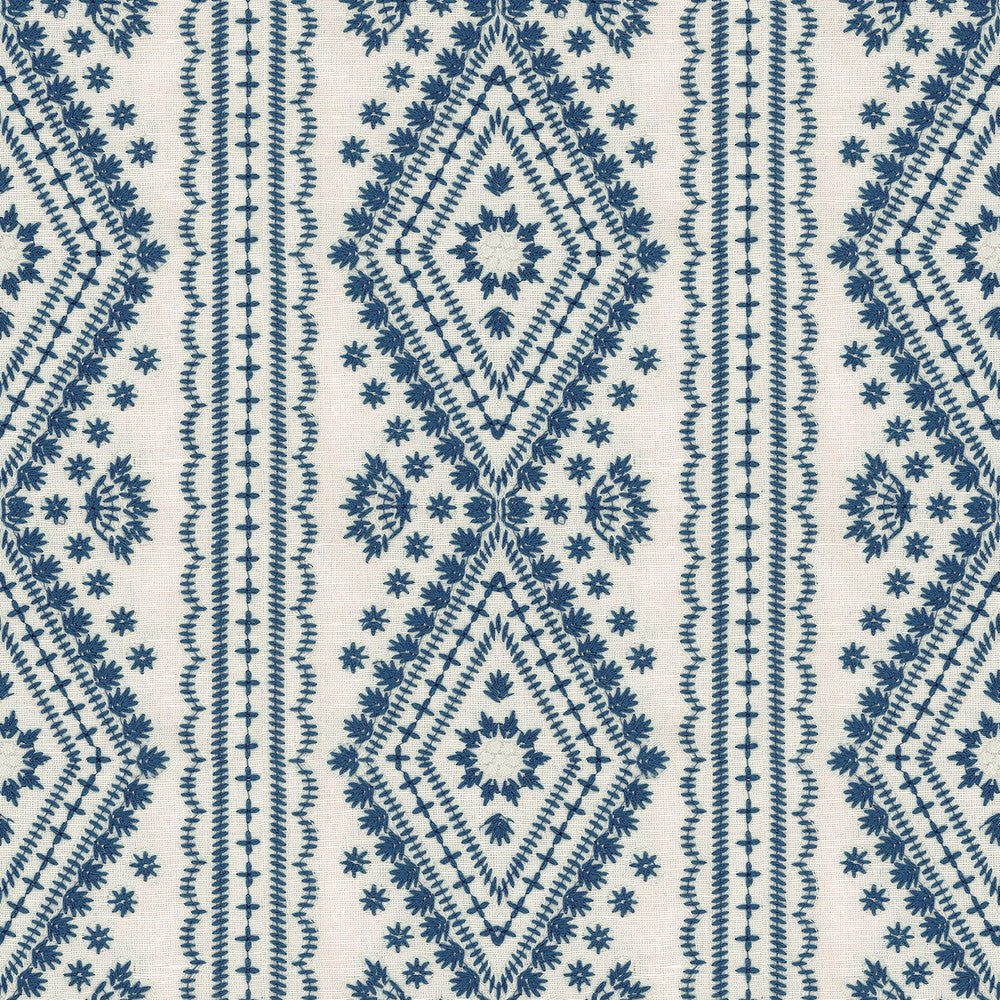 Lucknow Blue by Lee Jofa Designer Fabric OSCAR DE LA RENTA III POLYESTER - 75%;LINEN - 15%;COTTON - 10% India LIGHT Horizontal: 7.25 and Vertical: 7.5 51 - Swanky Fabrics -