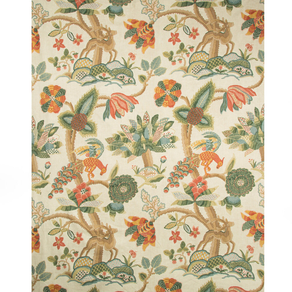 Leyland Print Berry/Forest by Lee Jofa Designer Fabric LODGE II PRINTS LINEN - 51%;VISCOSE - 49% Thailand MEDIUM Horizontal: 26.25 and Vertical: 45.99 52.5 - Swanky Fabrics -
