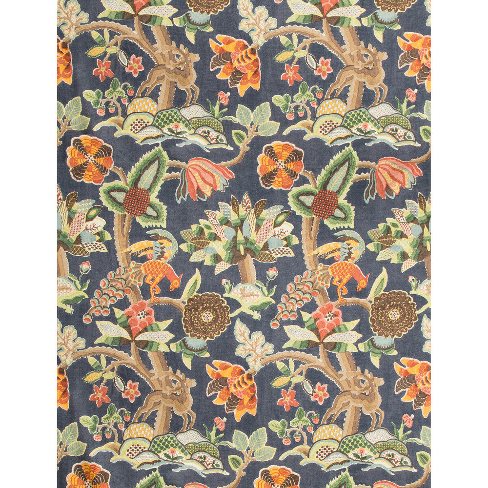 Leyland Print Blue/Multi by Lee Jofa Designer Fabric LODGE II PRINTS LINEN - 51%;VISCOSE - 49% Thailand MEDIUM Horizontal: 26.25 and Vertical: 45.99 52.5 - Swanky Fabrics -