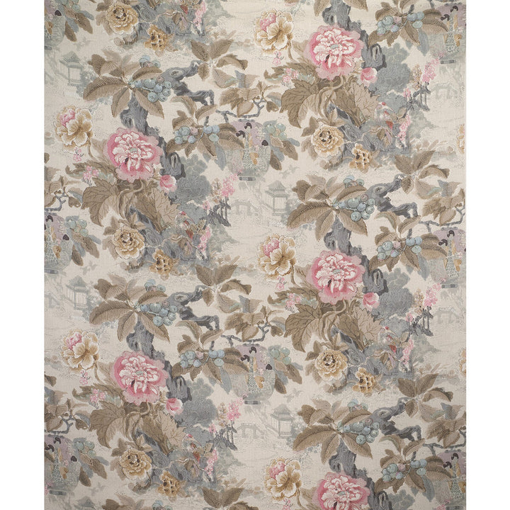Chinese Lantern Ii Petal/Stone by Lee Jofa Designer Fabric - LINEN - 51%;VISCOSE - 49% Thailand MEDIUM Horizontal: 50 and Vertical: 28 50 - Swanky Fabrics -