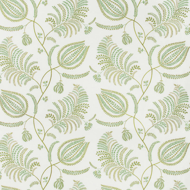 Palmero Emb Ivory/Leaf by Lee Jofa Designer Fabric WESTPORT COTTON - 40%;LINEN - 29%;SPUN POLYESTER - 18%;VISCOSE - 13% India MEDIUM Horizontal: 25.9 and Vertical: 25.98 51.8 - Swanky Fabrics -